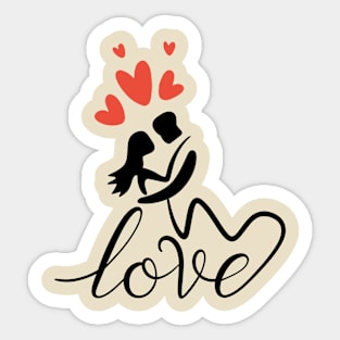 two couple loving each other valentines day Sticker